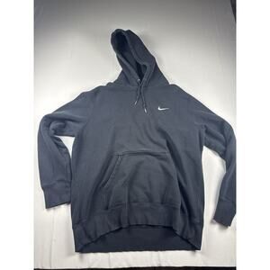 Nike Hoodie Mens XL Charcoal Gray Small Swoosh Pullover Fleece Sweatshirt